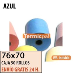 50 ROLLOS DE PAPEL HIDROFIX 76x70 AZUL