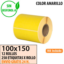 Etiqueta térmica 100x150x40 amarillas al mejor precio Envío Urgente Gratis
