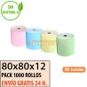 1000 ROLLOS TÉRMICOS 80X80 EN COLOR PERSONALIZADO