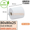 Papel térmico PREMIUM 80x80 75 gr. Envío urgente gratis