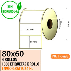 Etiqueta térmica 80x40x25 al mejor precio Envío Urgente Gratis