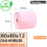 Papel Térmico 80x80 de Color Rosa Envíos Urgentes Gratis
