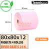Papel Térmico 80x80 de Color Rosa Envíos Urgentes Gratis