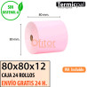 Papel Térmico 80x80 de Color Rosa Envíos Urgentes Gratis