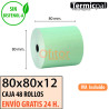 Papel Térmico 80x80 de Color Verde Envíos Urgentes Gratis