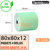 Papel Térmico 80x80 de Color Verde Envíos Urgentes Gratis