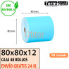 Papel Térmico 80x80 de Color Azul Envíos Urgentes Gratis