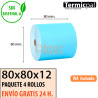 Papel Térmico 80x80 de Color Azul Envíos Urgentes Gratis