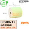 Papel Térmico 80x80 de Color Amarillo Envíos Urgentes Gratis