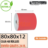 Papel Térmico 80x80 de Color Rojo Envíos Urgentes Gratis