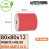 Papel Térmico 80x80 de Color Rojo Envíos Urgentes Gratis