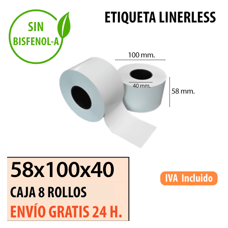 8 Rollos LINERLESS 58X65 metros 8 Rollos LINERLESS 58X65 metros