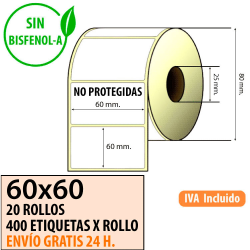 Etiqueta térmica 60x60x40 al mejor precio Envío Urgente Gratis