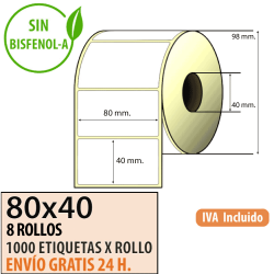 Etiqueta térmica 80x40x40 al mejor precio Envío Urgente Gratis