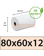 Rollo de papel térmico 80X60x12 mm